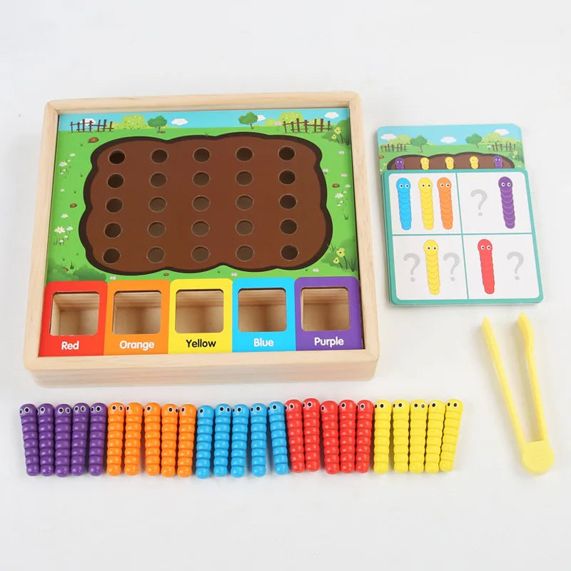 Children's classification insect catching game early education puzzle color classification matching caterpillar game