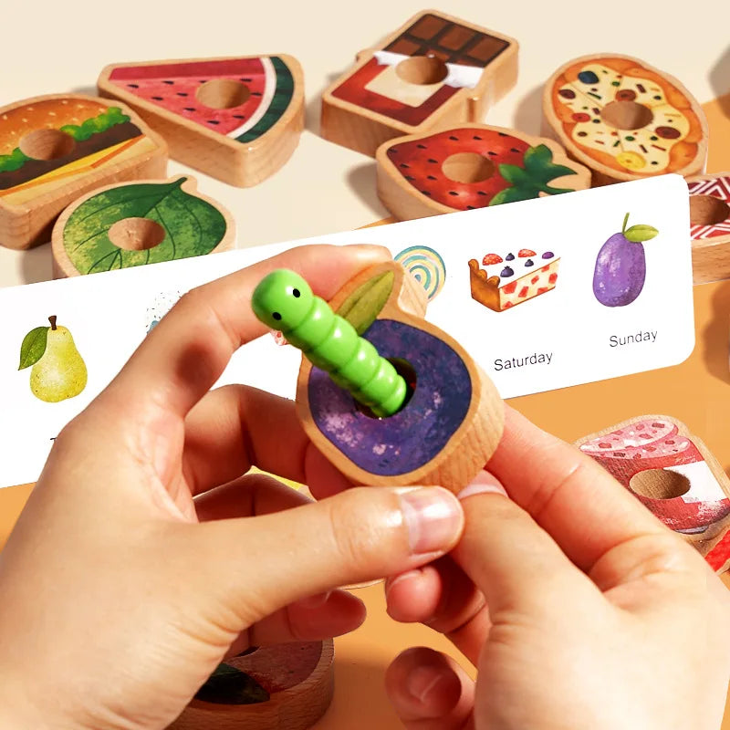 Early childhood education Greedy eating caterpillar string and bead game focus logical thinking training children's toys