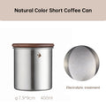 New Stainless Steel Matcha Tea Canister 380ml 560ml with Wood Lid – Sugar Caramel Storage Jar