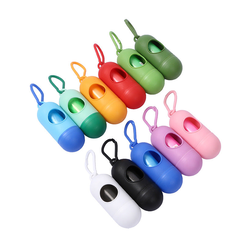 Pet Waste Bag Capsule Dog Waste Box Pill Portable Thickened Poop Bag
