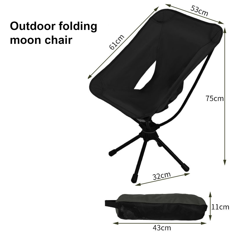 Outdoor Camping Picnic Folding Chair Umbrella Chair Aluminum Lightweight Portable Backrest Moon Chair by eprolo