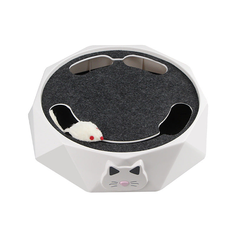 Pet Electric Cat Toy Plush Mouse Cat Spinner Two-Speed Adjustable Automatic Interactive Whack-a-Mole Toy
