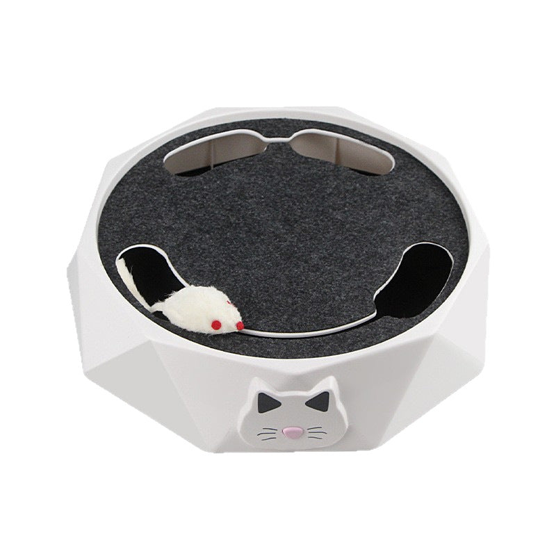 Pet Electric Cat Toy Plush Mouse Cat Spinner Two-Speed Adjustable Automatic Interactive Whack-a-Mole Toy