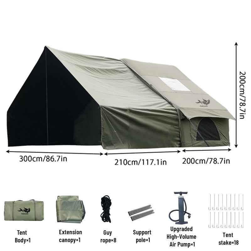 Large Inflatable Glamping Tent with Skylight – Breathable Mesh Air Tent for Summer Camping