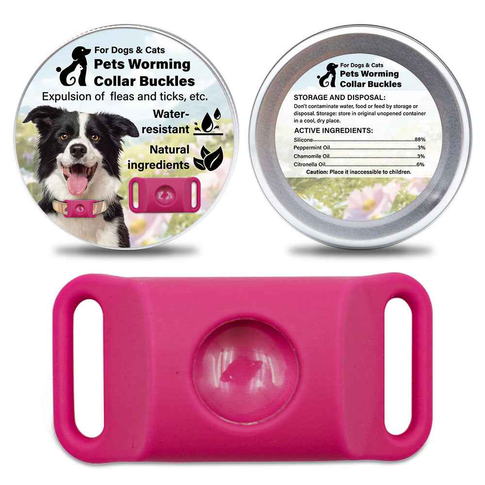 Pet Cat Dog Flea and Tick Prevention Silicone Collar with Insect Repellent Tag, Anti-Flea and Anti-Tick
