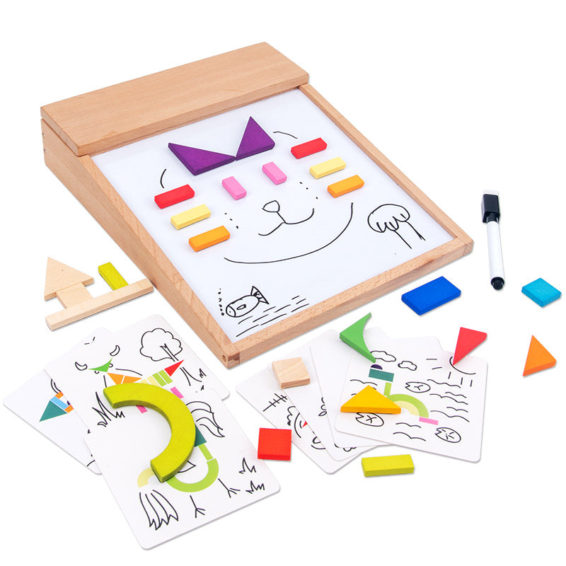 Wooden Creative Magnetic Puzzle Music Drawing Board Children's Fun Painting And Writing Puzzles Early Education Educational Toys