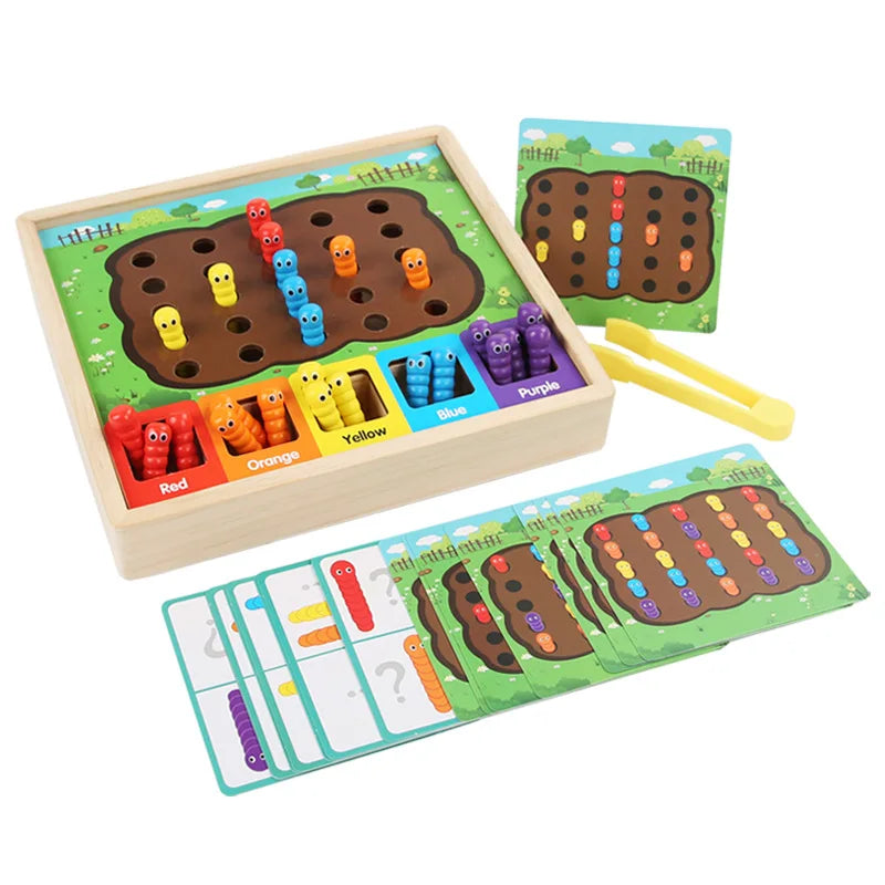 Children's classification insect catching game early education puzzle color classification matching caterpillar game