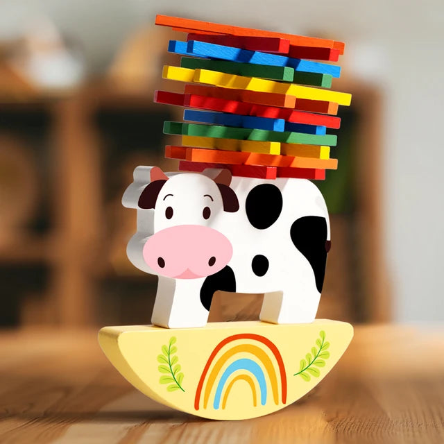 Children's wooden animal stacking high puzzle toys for early childhood education cognitive stacking high puzzle toys for babies