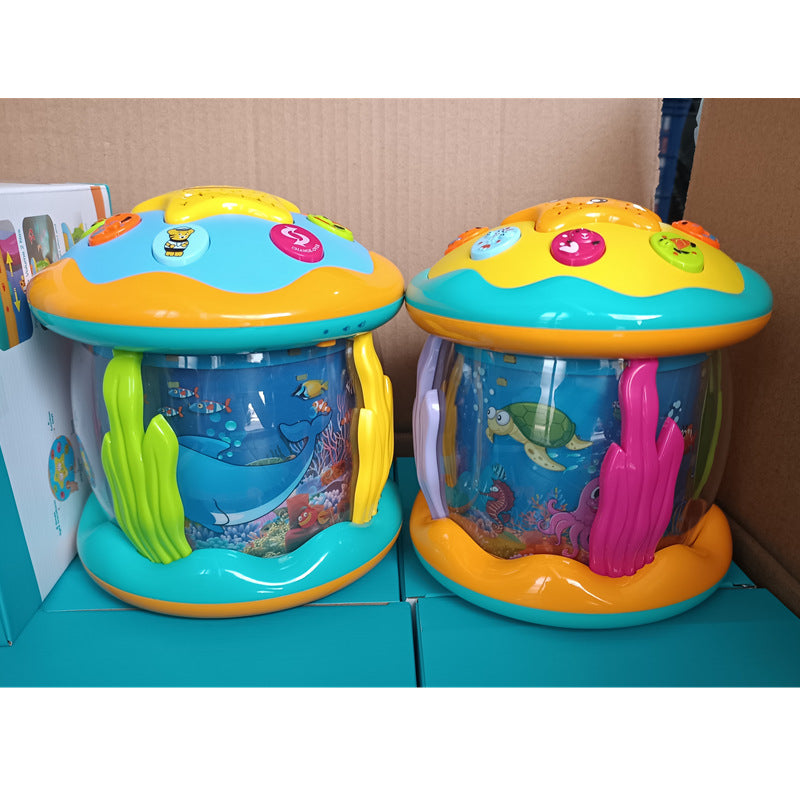Baby children's hand clapping drum projection ocean puzzle early education toy lighting music multifunctional patting  drum