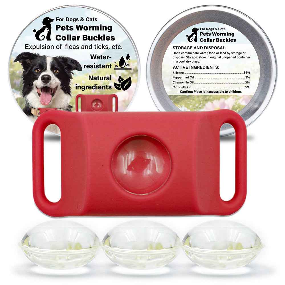 Pet Cat Dog Flea and Tick Prevention Silicone Collar with Insect Repellent Tag, Anti-Flea and Anti-Tick