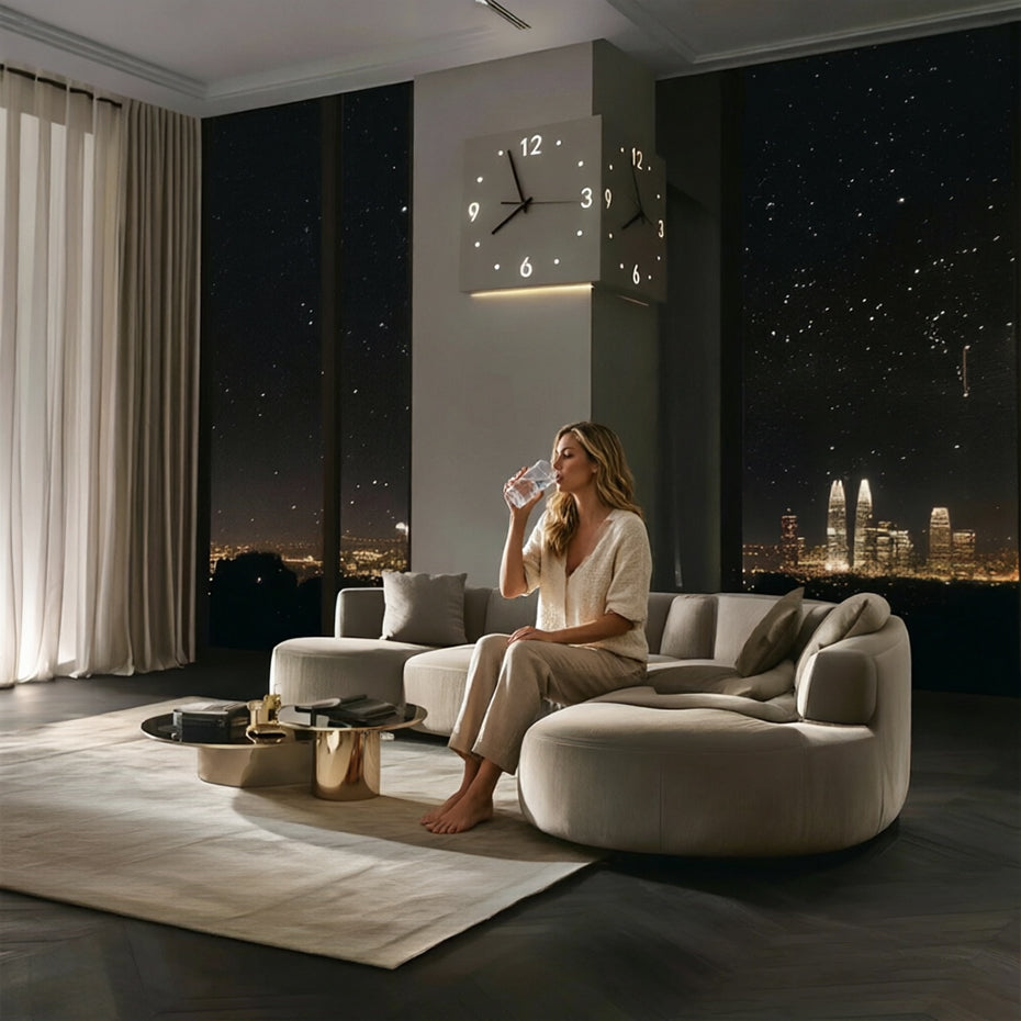 Nordic LED Corner Clock | Silent Dual-Glow Wall Clock for Home eprolo