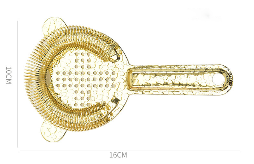 Stainless Steel Ice Filter with Cross Pattern 304 for Cocktail Mixing, Spring-Loaded Ice Strainer