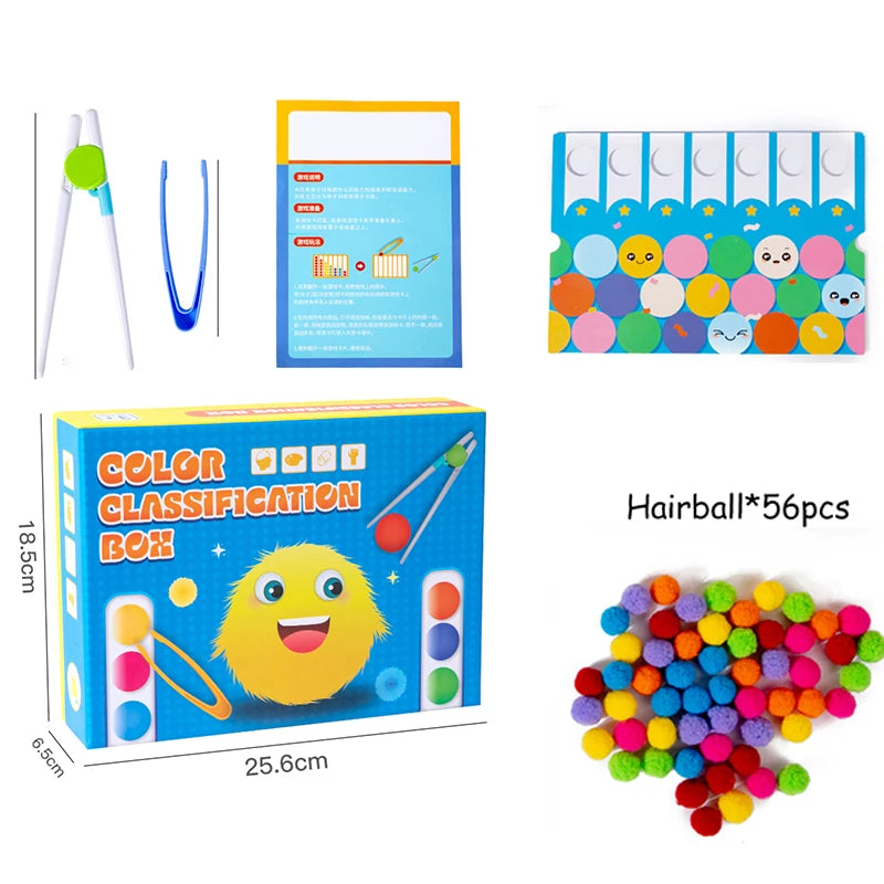 Montessori enlightenment early education clip ball classification game children's color matching toy