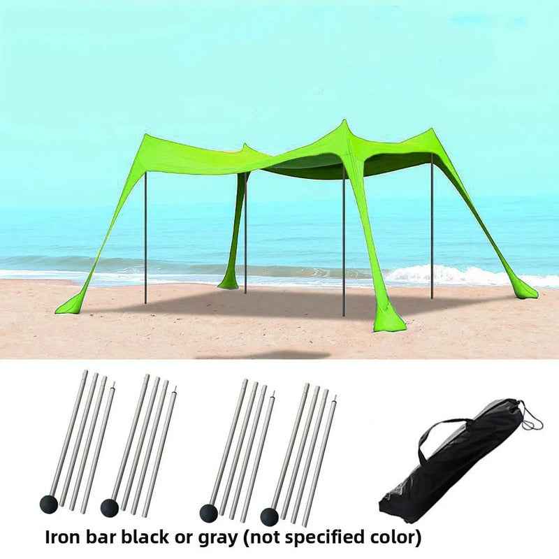 Family Beach Tent – Large Pop-Up Sun Shade Shelter with Stable Poles & Carry Bag