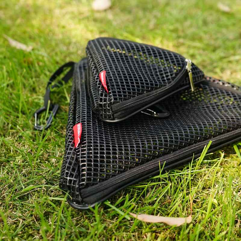 Outdoor Triangular Hanging Net – Foldable Sun Drying & Camping Storage Basket, PVC Mesh Bag