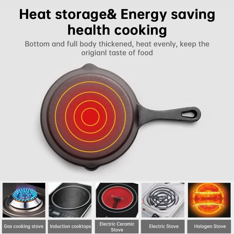 4-Pack Cast Iron Skillet Set – Non-Stick Frying Pans for Induction, Egg & Crepe Pan