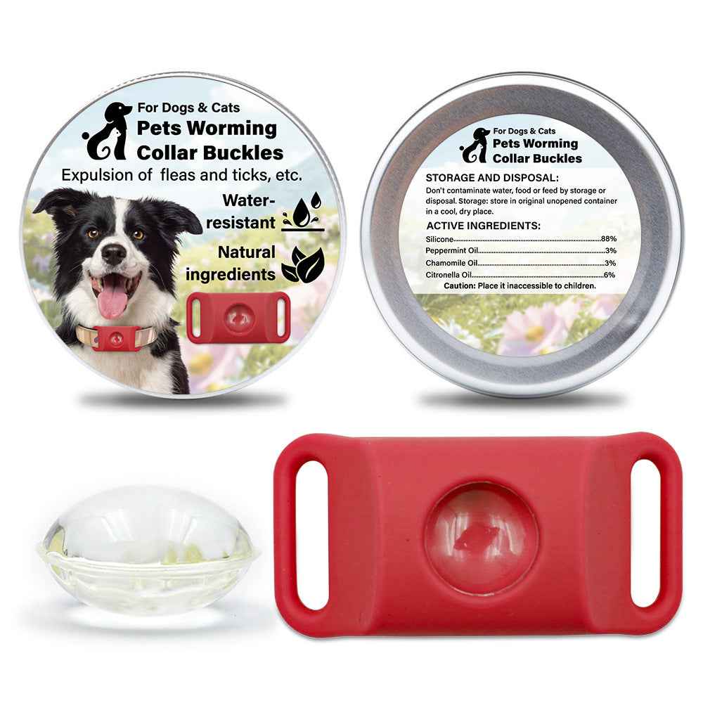 Pet Cat Dog Flea and Tick Prevention Silicone Collar with Insect Repellent Tag, Anti-Flea and Anti-Tick