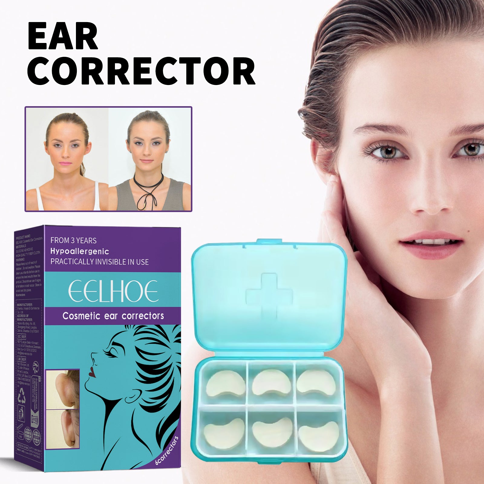 Cosmetic Ear Correctors, Ear Display Small Support Corrects Flapper Ear Pinna Shape Waterproof Ear Stickers