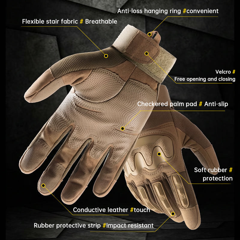 Men’s Tactical Gloves – Full Finger Anti-Slip Combat Gloves for Military, Outdoor & Fitness Use by eprolo