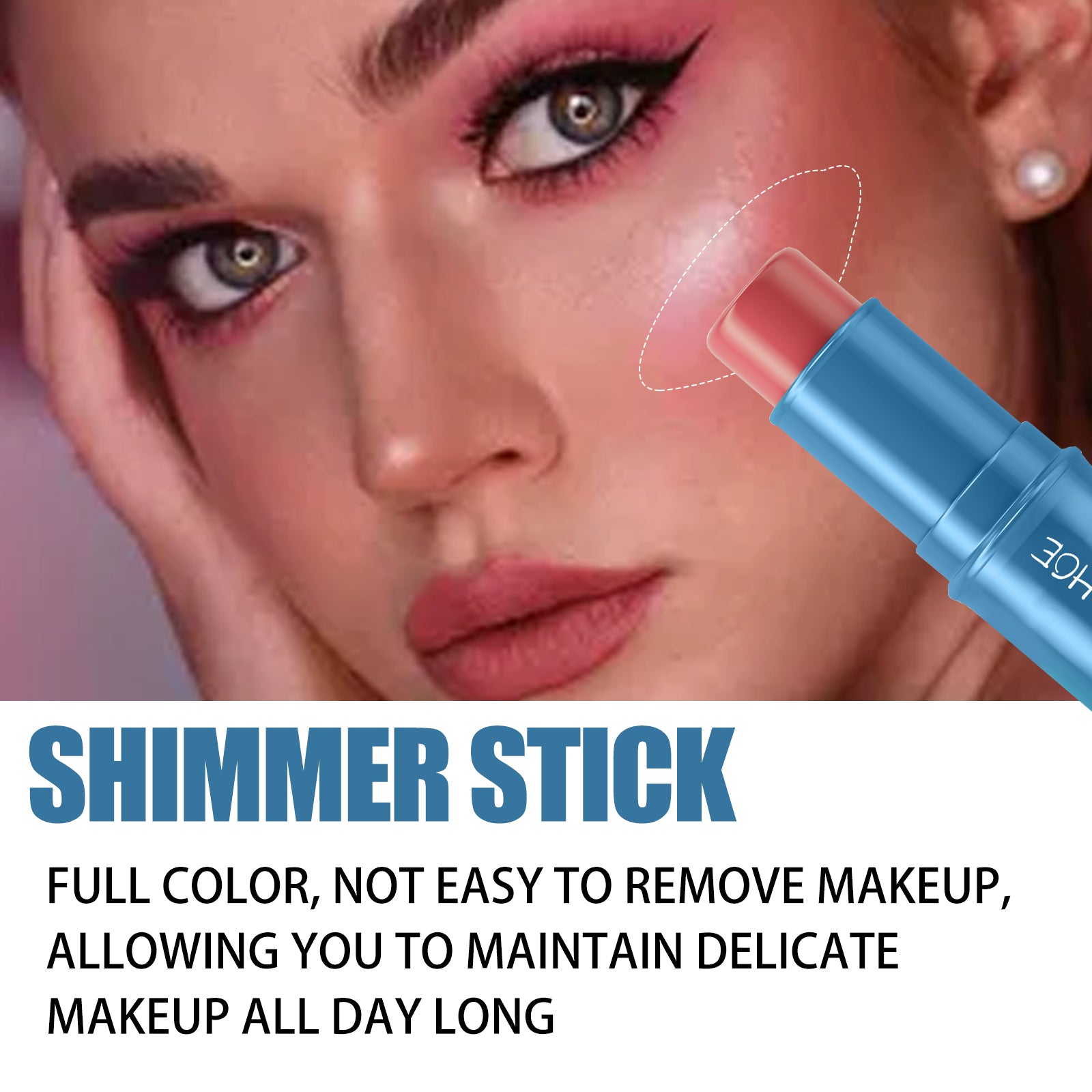 EELHOE Blush Stick, Three-Dimensional Brightening Natural Waterproof Lightweight Lazy Body Contouring Cream