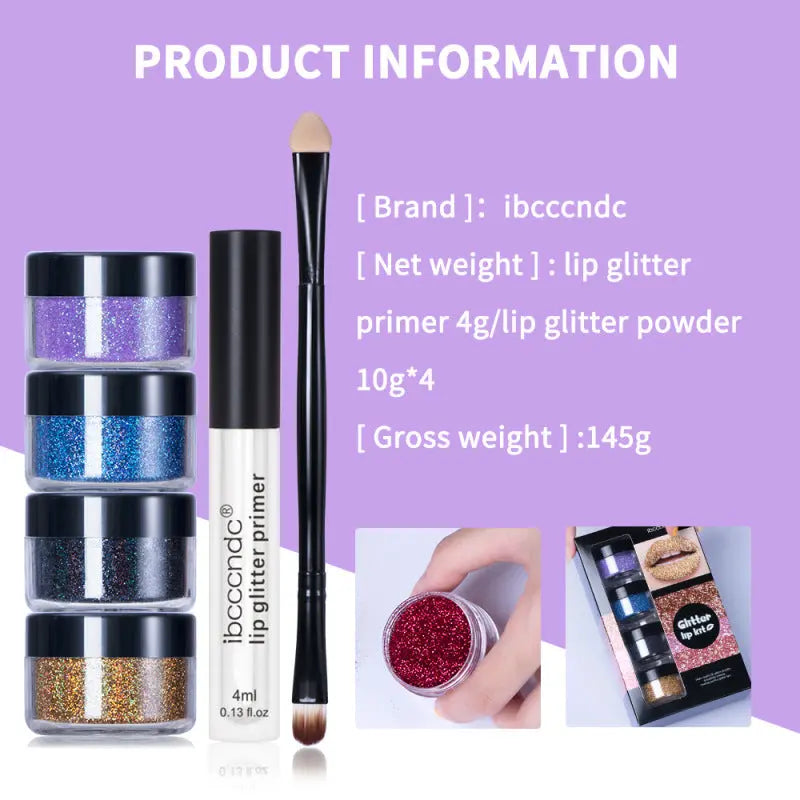 ibcccndc Glitter Lip Gloss Set Cool Color Lipstick Lip Gloss Powder Personality Lip Gloss eprolo