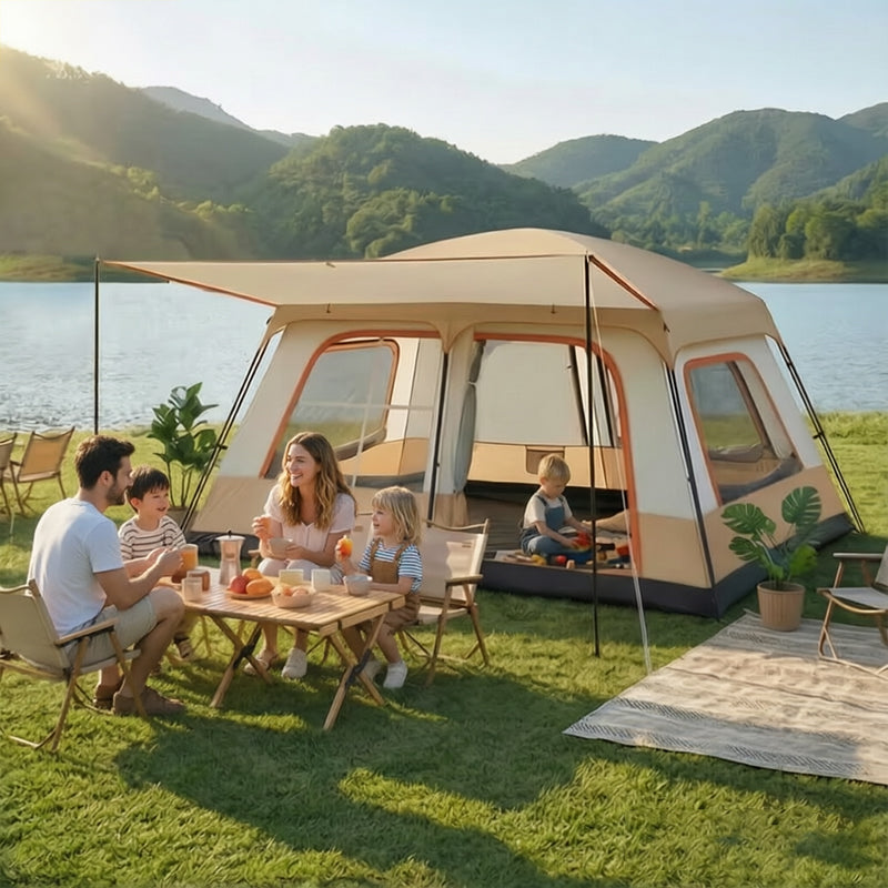 4-6 Person Family Camping Tent, Waterproof Portable Tent with Carry Bag for Car Camping by eprolo