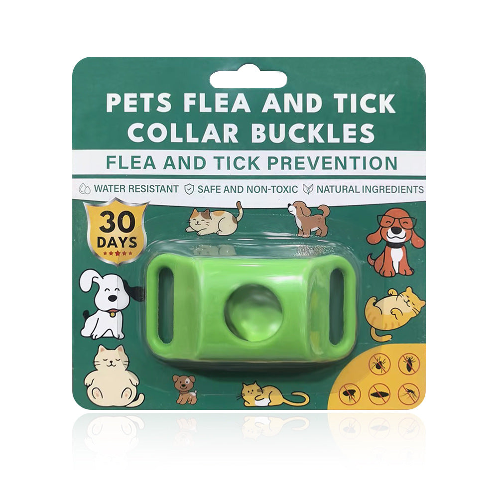 Pet Cat Dog Flea and Tick Prevention Silicone Collar with Insect Repellent Tag, Anti-Flea and Anti-Tick