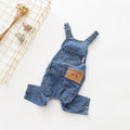 Washed Denim Comfortable Stretchy Jeans Pet Overalls