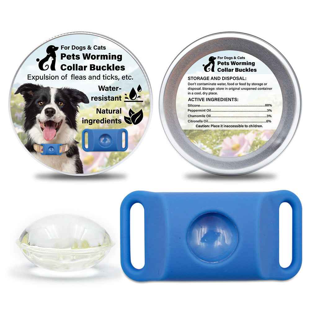 Pet Cat Dog Flea and Tick Prevention Silicone Collar with Insect Repellent Tag, Anti-Flea and Anti-Tick