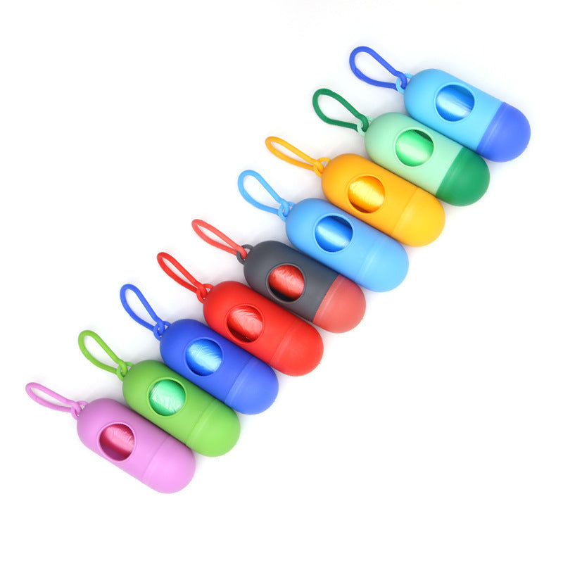 Pet Waste Bag Capsule Dog Waste Box Pill Portable Thickened Poop Bag