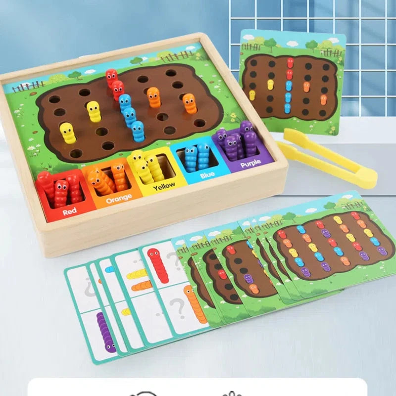 Children's classification insect catching game early education puzzle color classification matching caterpillar game