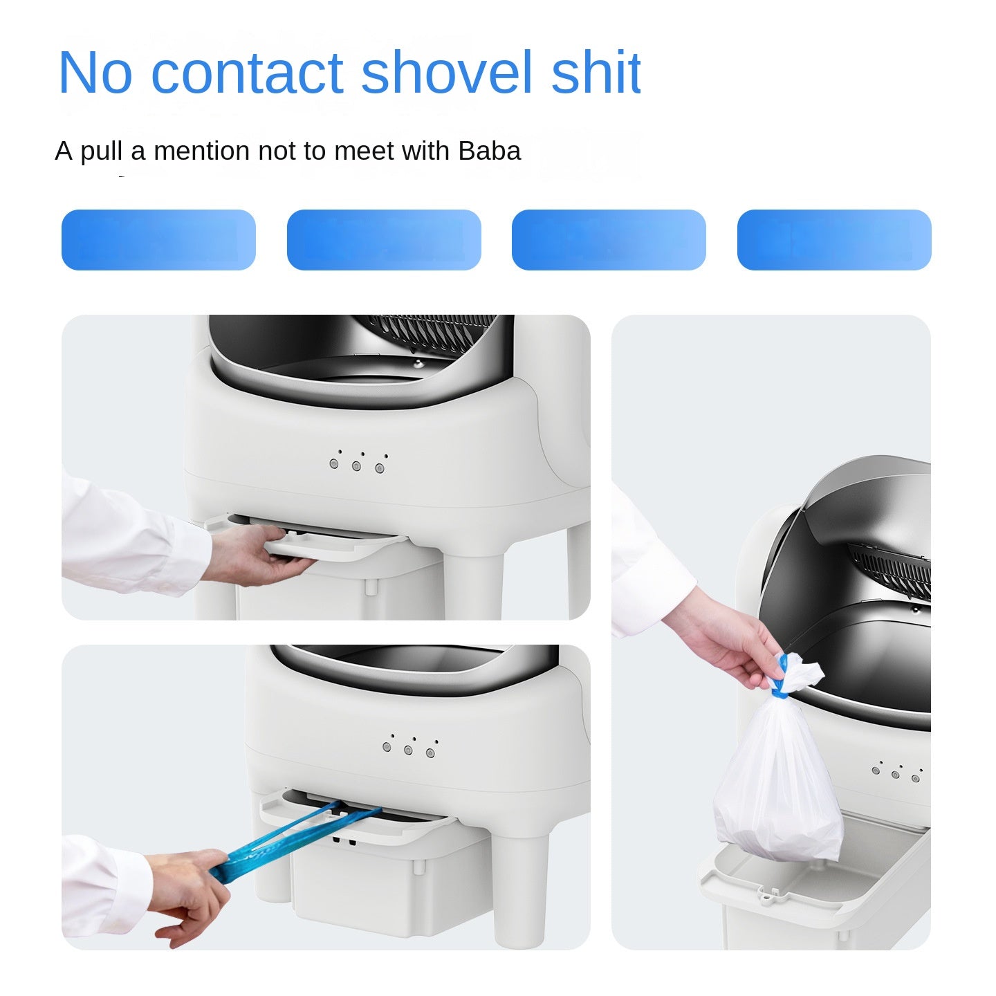 Smart Automatic Cat Litter Box with Open Design, Electric Self-Cleaning, Auto Scoop, Full-Size Intelligent Cat Toilet