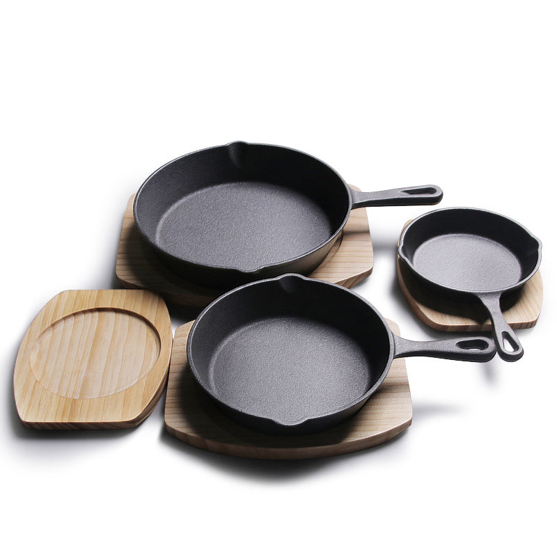 4-Pack Cast Iron Skillet Set – Non-Stick Frying Pans for Induction, Egg & Crepe Pan