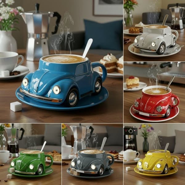 Creative Beetle Mug with 304 Stainless Steel Inner Core and Resin Craft, Beetle Design Coffee Mug