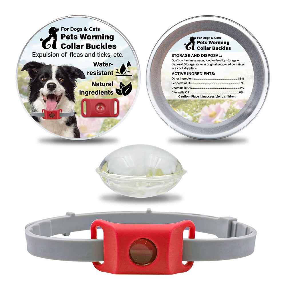 Pet Cat Dog Flea and Tick Prevention Silicone Collar with Insect Repellent Tag, Anti-Flea and Anti-Tick