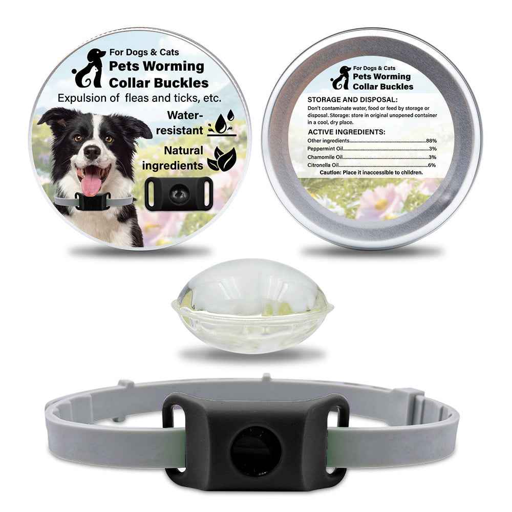 Pet Cat Dog Flea and Tick Prevention Silicone Collar with Insect Repellent Tag, Anti-Flea and Anti-Tick