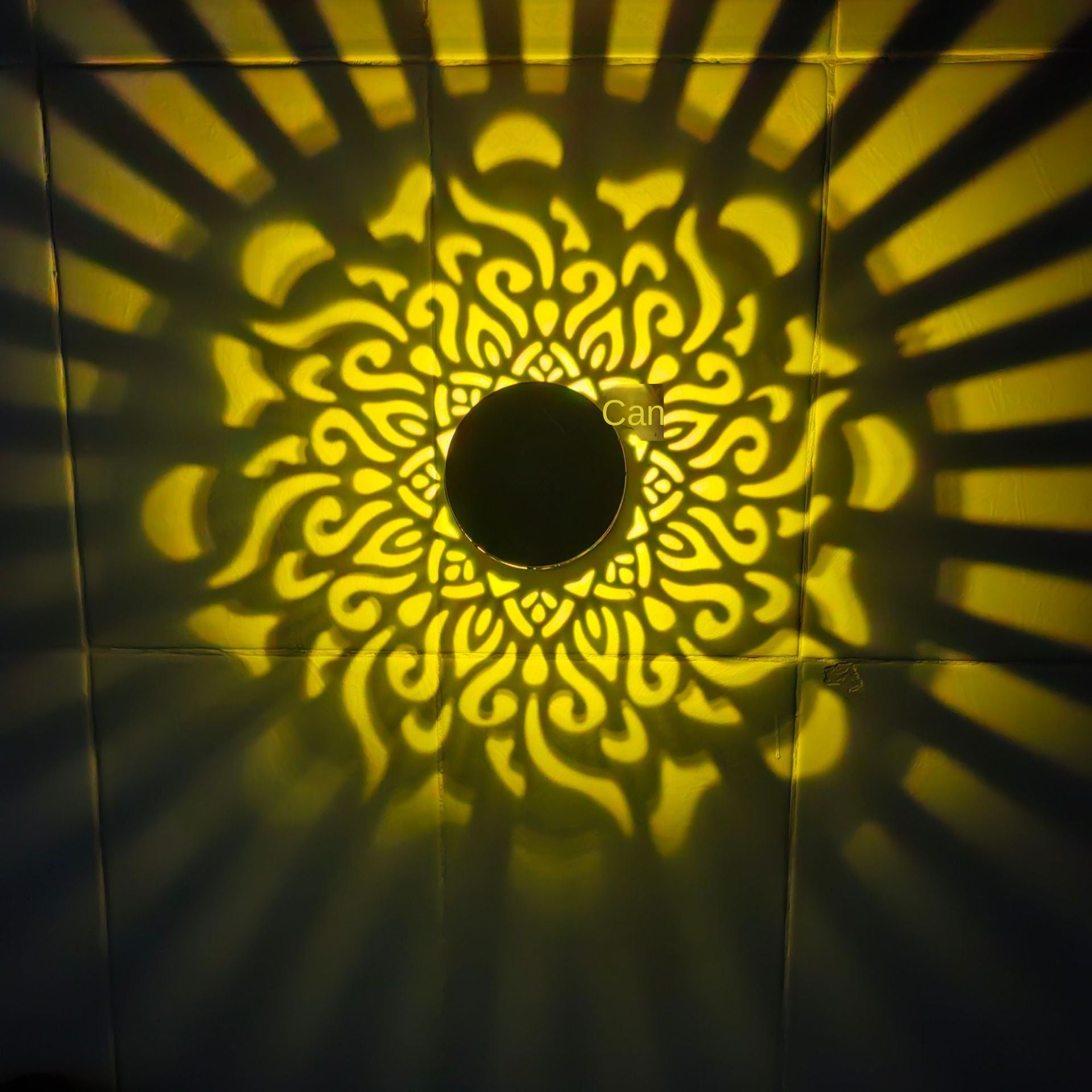 Solar Mandala Sunflower Wall Light Garden Decor Landscape Wall Lamp