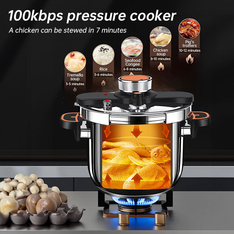 4L/6L Stainless Steel Pressure Cooker, Multi-functional Explosion-proof Pressure Pot for Gas Stove,  Electric P