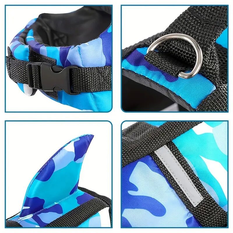 Dog Life Jacket Lightweight Adjustable Velcro Medium to Large Dog Swimwear