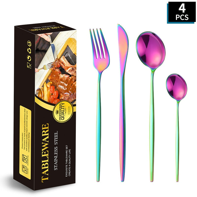 Gold Stainless Steel Cutlery Set | 4-Piece Portuguese Design Royal Beauty Queen