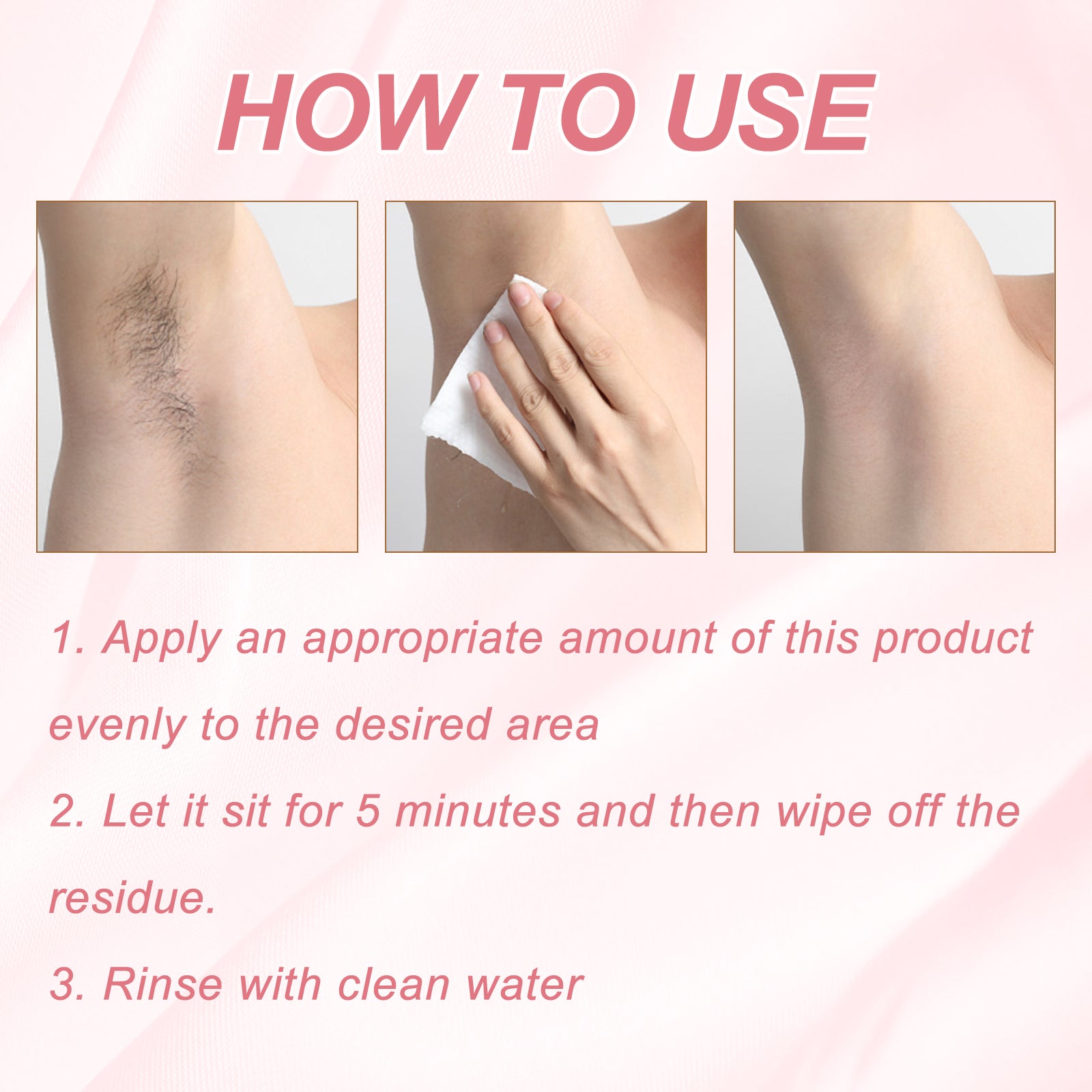 Hair Removal Cream, Underarm Leg Hand Hair Removal Mild Non-Irritating Smooth Delicate Skin Clean eprolo