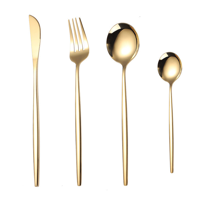 Gold Stainless Steel Cutlery Set | 4-Piece Portuguese Design Royal Beauty Queen