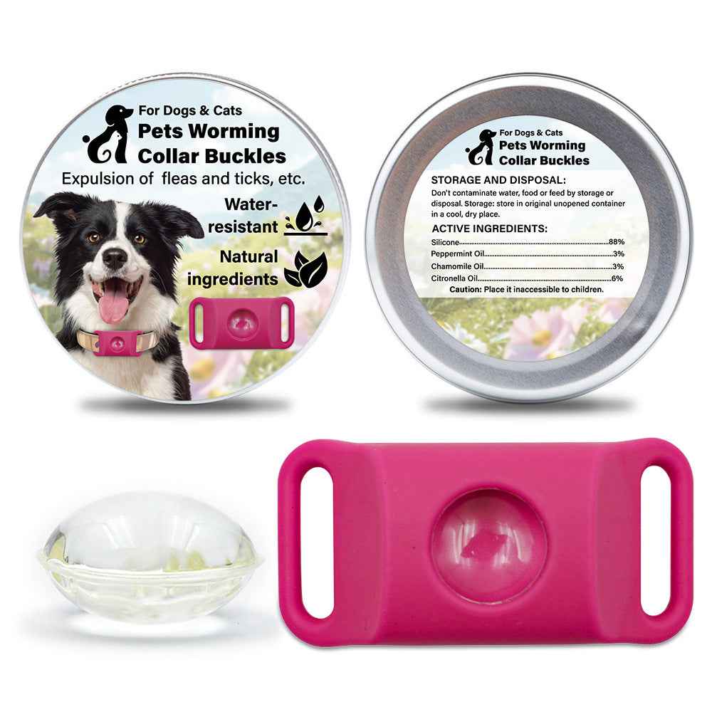 Pet Cat Dog Flea and Tick Prevention Silicone Collar with Insect Repellent Tag, Anti-Flea and Anti-Tick
