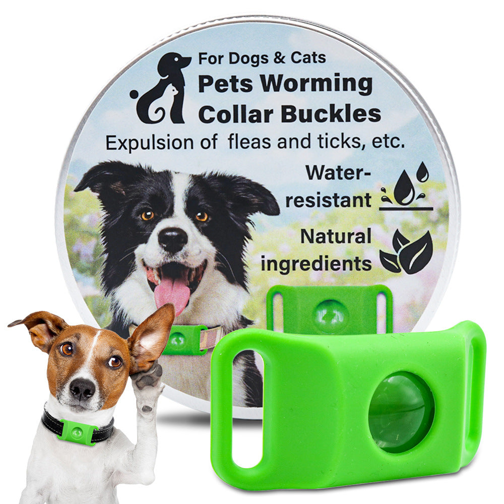 Pet Cat Dog Flea and Tick Prevention Silicone Collar with Insect Repellent Tag, Anti-Flea and Anti-Tick
