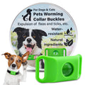 Pet Cat Dog Flea and Tick Prevention Silicone Collar with Insect Repellent Tag, Anti-Flea and Anti-Tick