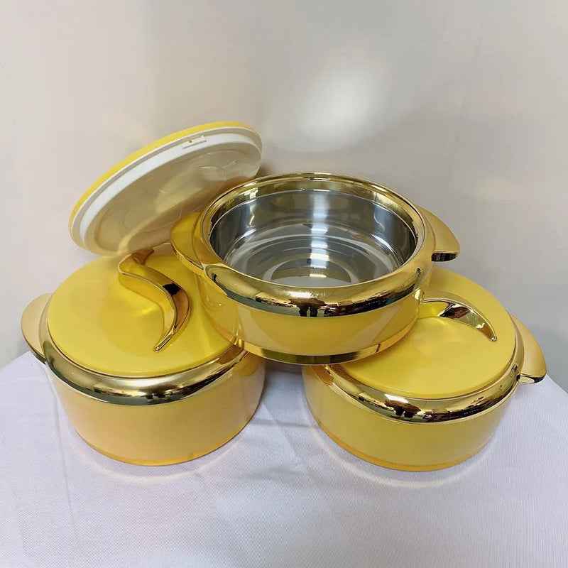 3-Piece Insulated Food Container Set (1.5L, 2L, 2.5L) - Ideal for Ramadan Celebrations, Weddings, Family Gatherings & More