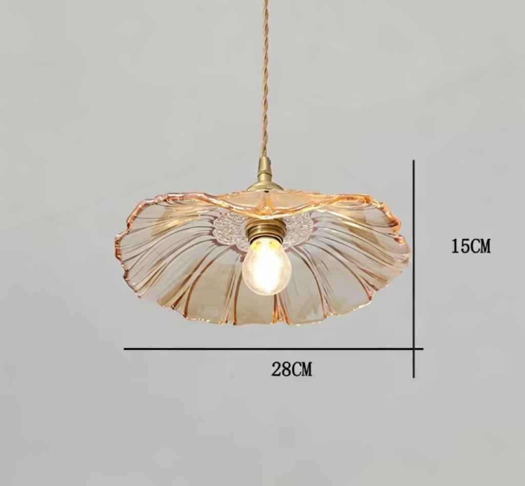 Retro Brass & Glass Small Chandelier – Vintage Pendant Light for Home