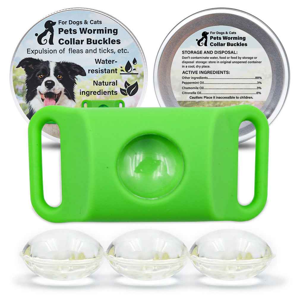Pet Cat Dog Flea and Tick Prevention Silicone Collar with Insect Repellent Tag, Anti-Flea and Anti-Tick