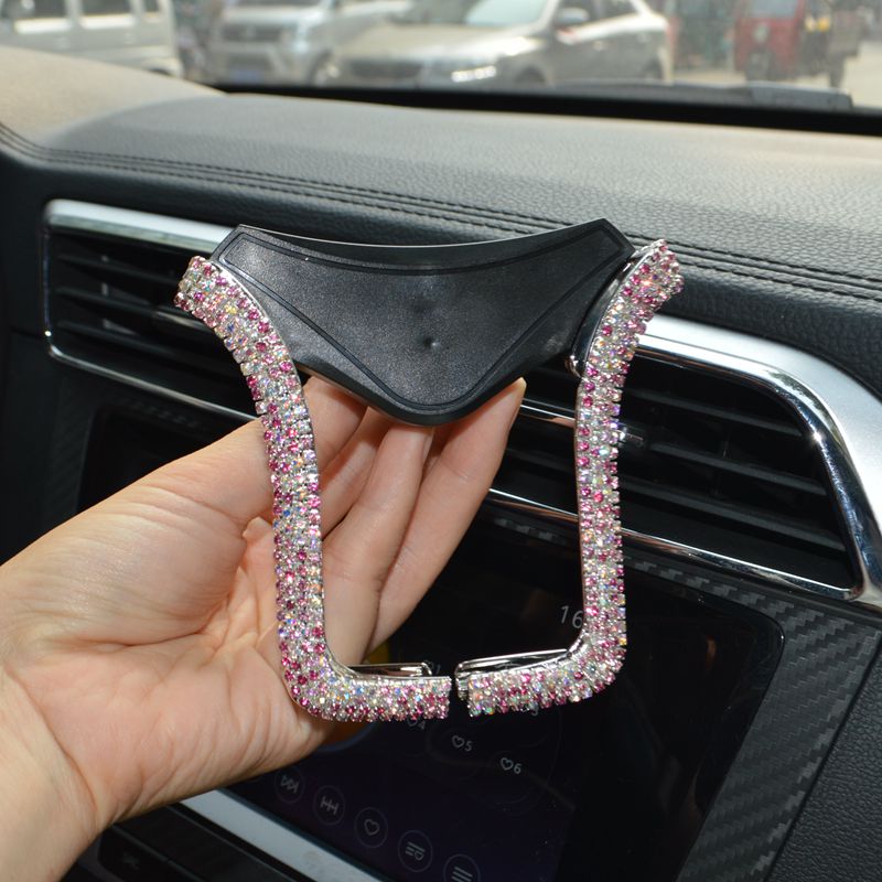 Universal Car Phone Holder with Bing Crystal Rhinestone Car Air Vent Mount Clip Cell Phone Holder for iPhone Samsung Car Holder by eprolo