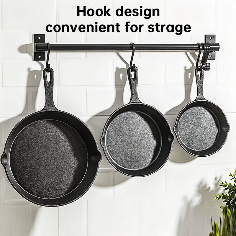 4-Pack Cast Iron Skillet Set – Non-Stick Frying Pans for Induction, Egg & Crepe Pan